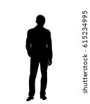 black silhouette man manager... | Shutterstock .eps vector #615234995