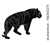 silhouette tiger is coming | Shutterstock .eps vector #786302275