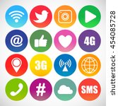 set of social networking icons. ... | Shutterstock .eps vector #454085728