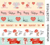 valentine's day set of tapes.... | Shutterstock .eps vector #1612874518