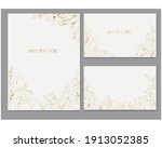 set of vector cards with golden ... | Shutterstock .eps vector #1913052385