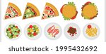 restaurant dishes top view.... | Shutterstock .eps vector #1995432692