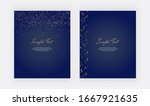gold confetti on the dark blue... | Shutterstock .eps vector #1667921635
