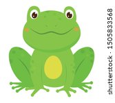 Green Smiling Childish Frog....