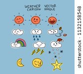 weather doodle cartoon vector... | Shutterstock .eps vector #1132158548