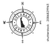 delaware  usa stamp map compass ... | Shutterstock .eps vector #2086829965