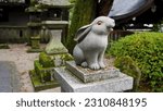 Small photo of Rabbit Statue nestled within the historic Okazaki Shrine in Kyoto Japan Established in the year 794 this venerable Okazaki jinja Shrine offers a glimpse into ancient Japanese traditions
