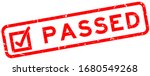 grunge red passed with check... | Shutterstock .eps vector #1680549268