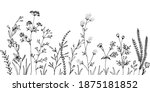 black silhouettes of grass ... | Shutterstock .eps vector #1875181852