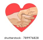 male and female hands holding... | Shutterstock .eps vector #789976828