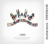 dawn symbol people crowd | Shutterstock . vector #398508148