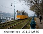 Small photo of Old tramcar and rails with grass