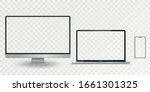 realistic set of monitor ... | Shutterstock .eps vector #1661301325