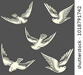 Illustration Of Flying Doves In ...