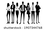 vector material  silhouettes of ... | Shutterstock .eps vector #1907344768