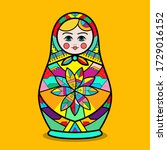 russian nesting doll. russia... | Shutterstock .eps vector #1729016152