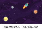 space flat vector background... | Shutterstock .eps vector #687186802
