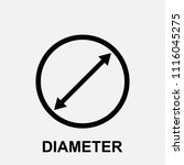 Diameter Icon  Flat Isolated...