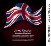 flag of united kingdom flying... | Shutterstock .eps vector #2128781102
