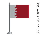 flag of bahrain flying on a... | Shutterstock .eps vector #2128781402