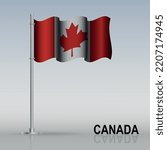 Flag Of Canada Flying On A...