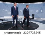 Small photo of Pedro Sanchez, Spain's prime minister and leader PSOE and Alberto Nunez Feijoo, leader of the People's Party, before a televised pre-election debate in Madrid, Spain, on Monday, July 10, 2023. Spain