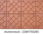 Red brick pavement texture. Abstract background for design with copy space.