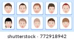 a set of kids head icon... | Shutterstock . vector #772918942