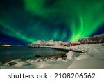 Aurora borealis display in Tromso during a strong solar storm