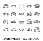 car line icons set. stroke... | Shutterstock .eps vector #1699317928