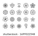 icon set of flower. editable... | Shutterstock .eps vector #1699322548