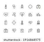 emergency line icons set.... | Shutterstock .eps vector #1916868575
