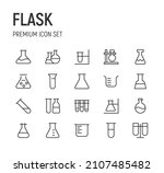 set of flask line icons.... | Shutterstock .eps vector #2107485482