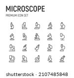 set of microscope line icons.... | Shutterstock .eps vector #2107485848