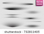 set of transparent oval shadow... | Shutterstock .eps vector #732811405
