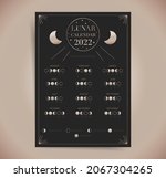 one page moon calendar 2022... | Shutterstock .eps vector #2067304265