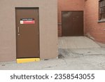 Small photo of electrical room sw danger arc flash and shock hazard appropriate ppe required sign on brown metal full entrance door and others next to it