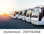 Tourist buses on parking at...