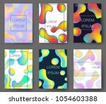 fluid colors backgrounds set.... | Shutterstock .eps vector #1054603388