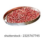 Small photo of Dried chilies, herbs, spices, spicy seasonings for cooking processed food from fresh chilies obtained from bird chilli and large chili peppers such as chili peppers, chili peppers, Bang Chang chili.