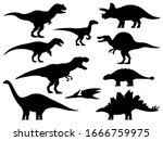 dinosaur silhouette. icon... | Shutterstock .eps vector #1666759975