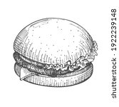 burger hand drawn. vector... | Shutterstock .eps vector #1922239148