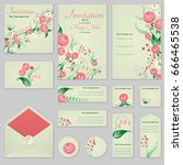 collection greeting cards with... | Shutterstock .eps vector #666465538