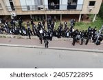 Small photo of Bnei Brak, Israel, 03202022, ultra-Orthodox, policemen and photographers at the funeral of Rabbi Chaim Kanievsky zatza"l