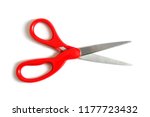 Red scissors isolated on white background