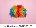 Funny Party concept Rainbow Clown Wig Fluffy Synthetic Cosplay Anime Fancy Wigs Festive Purim