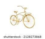 Golden Bike Isolated On A White ...