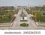Small photo of Turkestan, Kazakhstan - October 29 2023: Jibek Joly city park