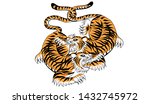 tiger in thai tradition style... | Shutterstock .eps vector #1432745972