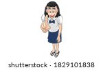 woman pointing finger character ... | Shutterstock .eps vector #1829101838